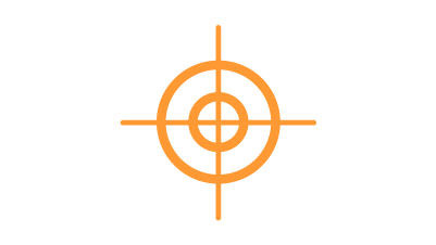 Oranje icoon van een doelwit